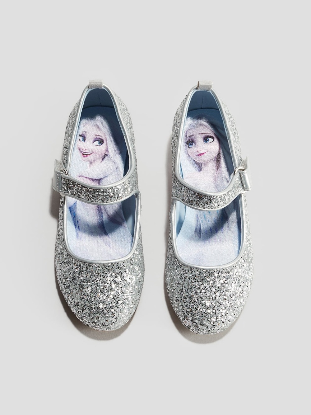 Disney Frozen Silver Glitter Mary Jane Dress Shoes for Kids